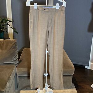 Tommy Hilfiger Men’s Tyler Tan 100% Wool Dress Pants Trim Fit W30 X L30